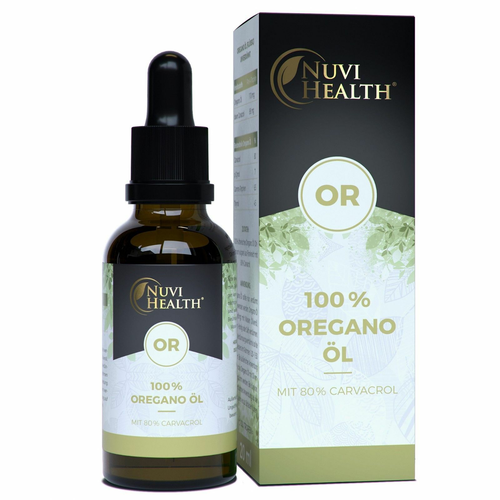 ACEITE DE ORÉGANO 20 ml = 820 gotas - 80% carvacrol - 100% aceite de orégano - vegano
