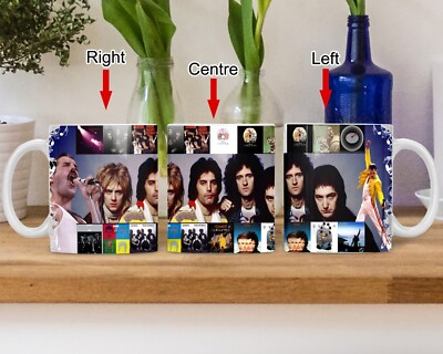 Queen Tasse / Geschenk. Mit Freddie Mercury + Queen Band Members + Albumcovern.