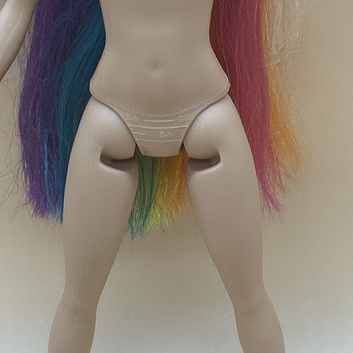 Barbie Fashionistas Doll Rainbow Long Hair With Hoop Earrings EUC Nude For OOAK - Picture 12 of 24