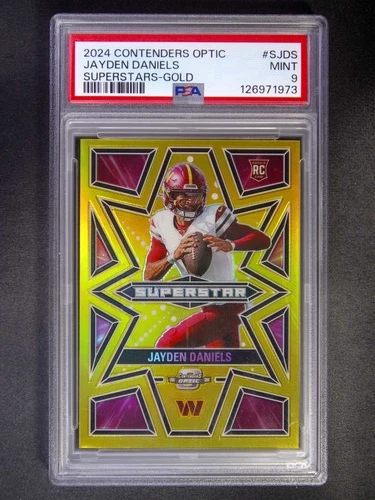 2024 Panini Contenders Optic Jayden Daniels RC Superstars Gold /10 PSA 9