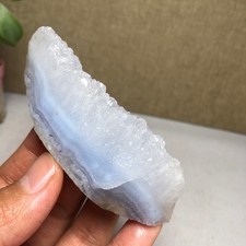 89-32-25mm Natural Blue chalcedony Crystal gemstone Rough Mineral Specimen A2158