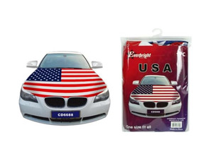 USA Flag Car Hood Cover Hood Cover Durable Weatherproof Universal Fit Car
