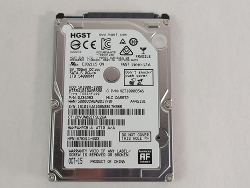 HGST TravelStar 5K1000 HTS541010A9E680 1 TB 2.5" SATA III Laptop HDD
