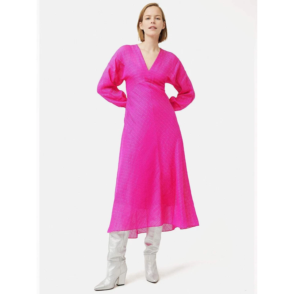 Maxi vestido de gasa de lino de seda Jigsaw para mujer PVP £295 Foto 4 de 4