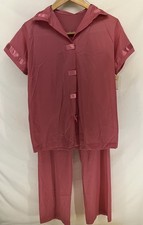 Vintage Henson Kickernick Pink Nylon Pajama Set With Tags Shirt Pants Size 32