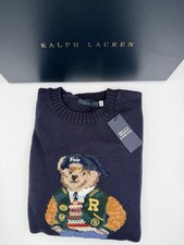 Ralph Lauren Varsity Bear Cotton Sweater Men  s Size Large