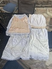 Vintage Lot Lingerie Babydoll Cami Camisole Satin Silky Boudoir Slip Small S