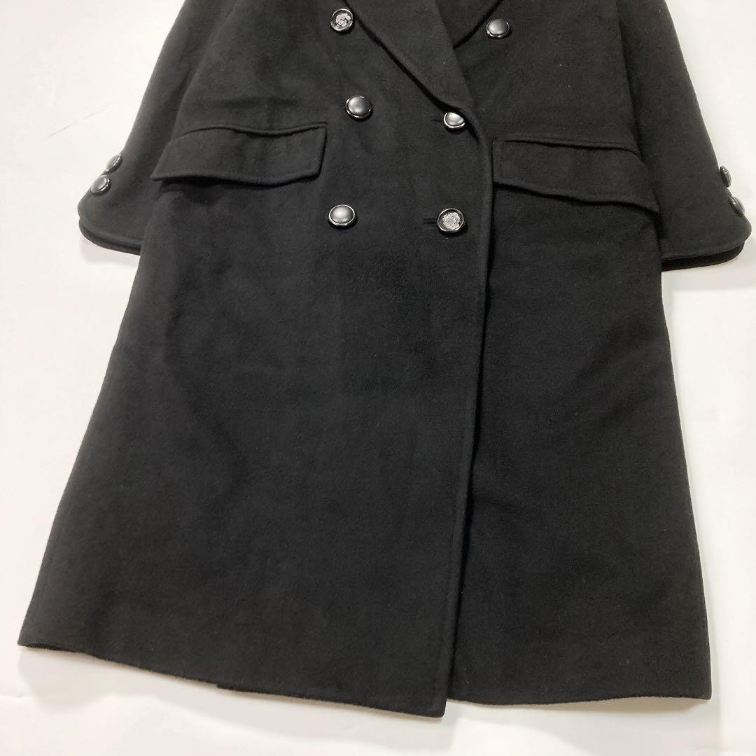 Christian Dior Double Long Coat Black Women's Size 38 From