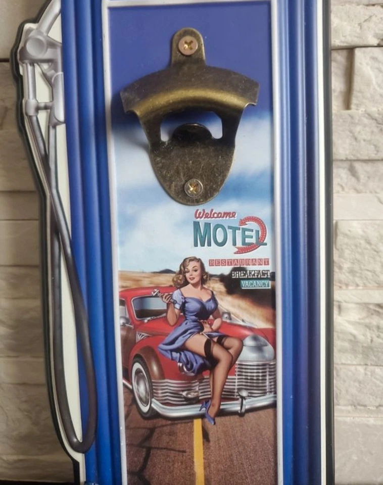 DÉCAPSULEUR MURAL VINTAGE METAL THÈME VOITURE (COLLECTION DÉCORATION VINTAGE) - Photo 3/4