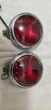 Vintage GE 4414R Red Sealed Beam Warning Lamps – PAR36 – Metal Housings –...