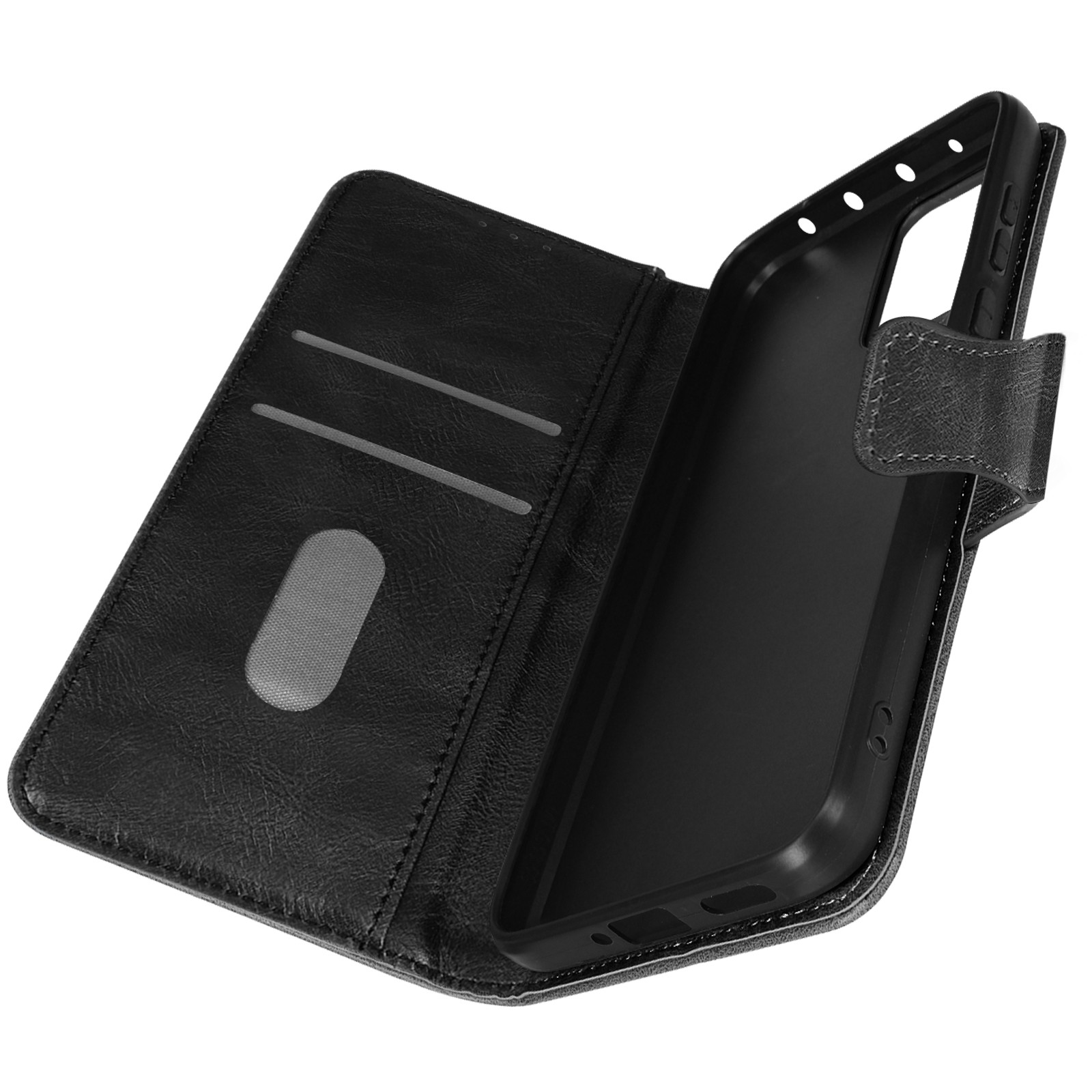 Étui portefeuille noir pour Xiaomi 13 avec support vidéo intégré