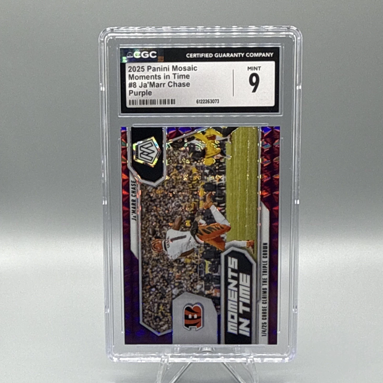 2025 Mosaic Moments in Time Ja'Marr Chase #8 Purple /49