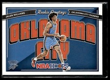 2022-23 Hoops #12 Jalen Williams Rookie Greetings Basketball Card 1102P. rookie card picture