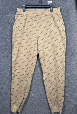 Lacoste LIVE Sweatpants Mens 2XL Beige All Over Logo Monogram Joggers HH7342