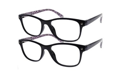 CHLOE BLUE LIGHT READING GLASSES, 2 PAIRS - Choose Magnification