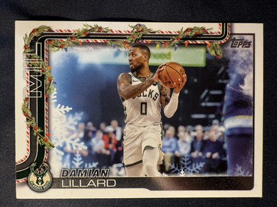 2025 Topps Holiday #H44 Damian Lillard Milwaukee Bucks | eBay