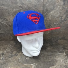 DC Comics Superman Hat Cap Embroidered Logo Snap Back Blue Red OSFA Hero Steel