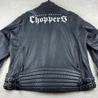 Mens Leather Motorcycle Jacket Orange County Choppers Ghost Flame Sleeves 3XL