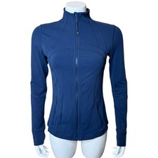 Lululemon Womens Define Jacket 8 Luon Full-Zip Pockets Stretch Navy Blue W4AWLS