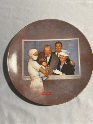 #ad Norman Rockwell’s American Family Series Collector Plate “New Arrival” #578 $23.59