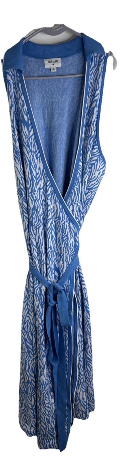 Diane von Furstenberg DVF x Target Blue/ White Knit Coastal Wrap Dress Sz XXL