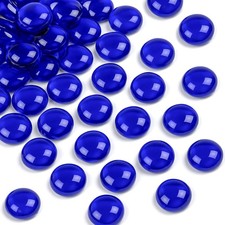 FUTUREPLUSX 1LB Blue Flat Glass Marbles, Premium Dark 1LB,