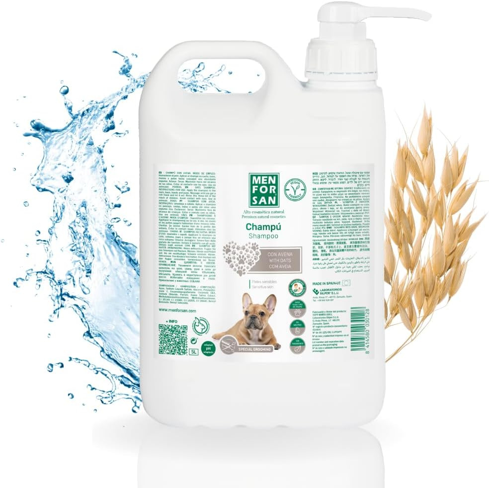 Shampoo per Cani Con Avena | Azione Addolcente E Lenitiva | per Pelli Sensibili 