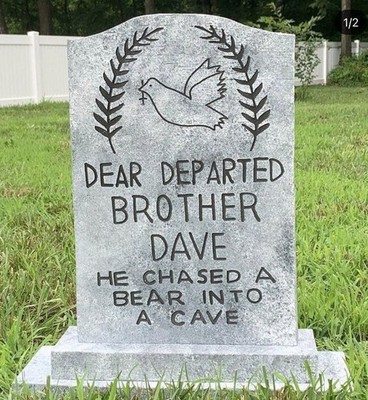 Brother Dave Haunted Mansion Halloween Tombstone Prop Headstone Life Size
