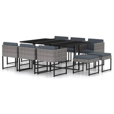 Patio Dining Set Outdoor Table and Chairs Furniture Set Poly Rattan vidaXL