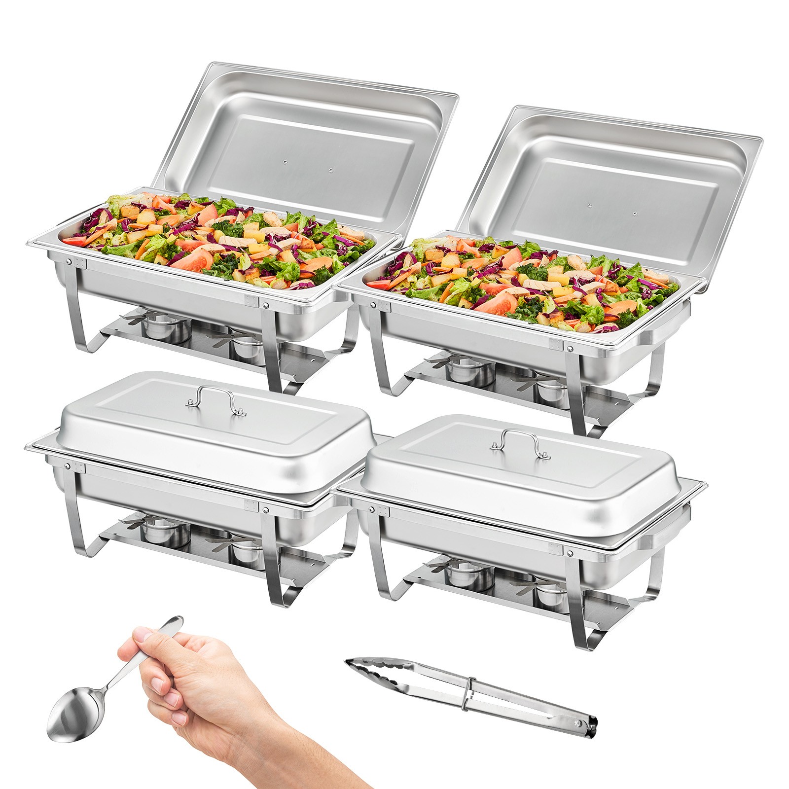 Edelstahl Warmhaltebehälter Speisenwärmer 4x7,5L 4 Stk. Chafing Dish Set