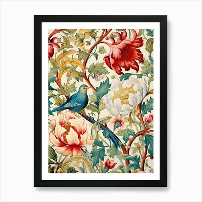 Floral Wallpaper 248 Art Print Framed Wall Art Poster Canvas Print Picture