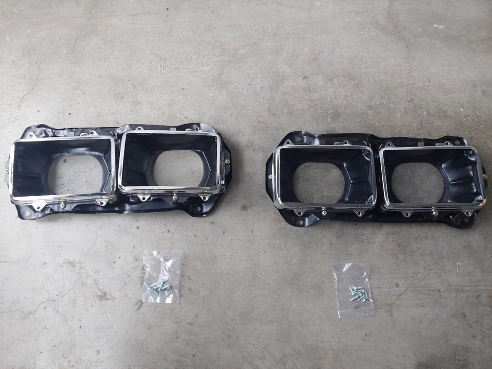 Marco de carcasa de faro compatible con camioneta Nissan Datsun 1983-85 720 4X2 4X4 Foto 2 de 3