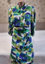 Women Akris Dress Green Cotton 38