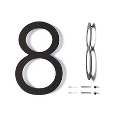 12 Inch Modern Floating House Numbers for Outside  Large 12 inch, BLACK