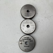 RING GAUGES. 1/4 X16. BSF 2 GO 1 NO GO. ALL USED. SEE PHOTOS. FREE