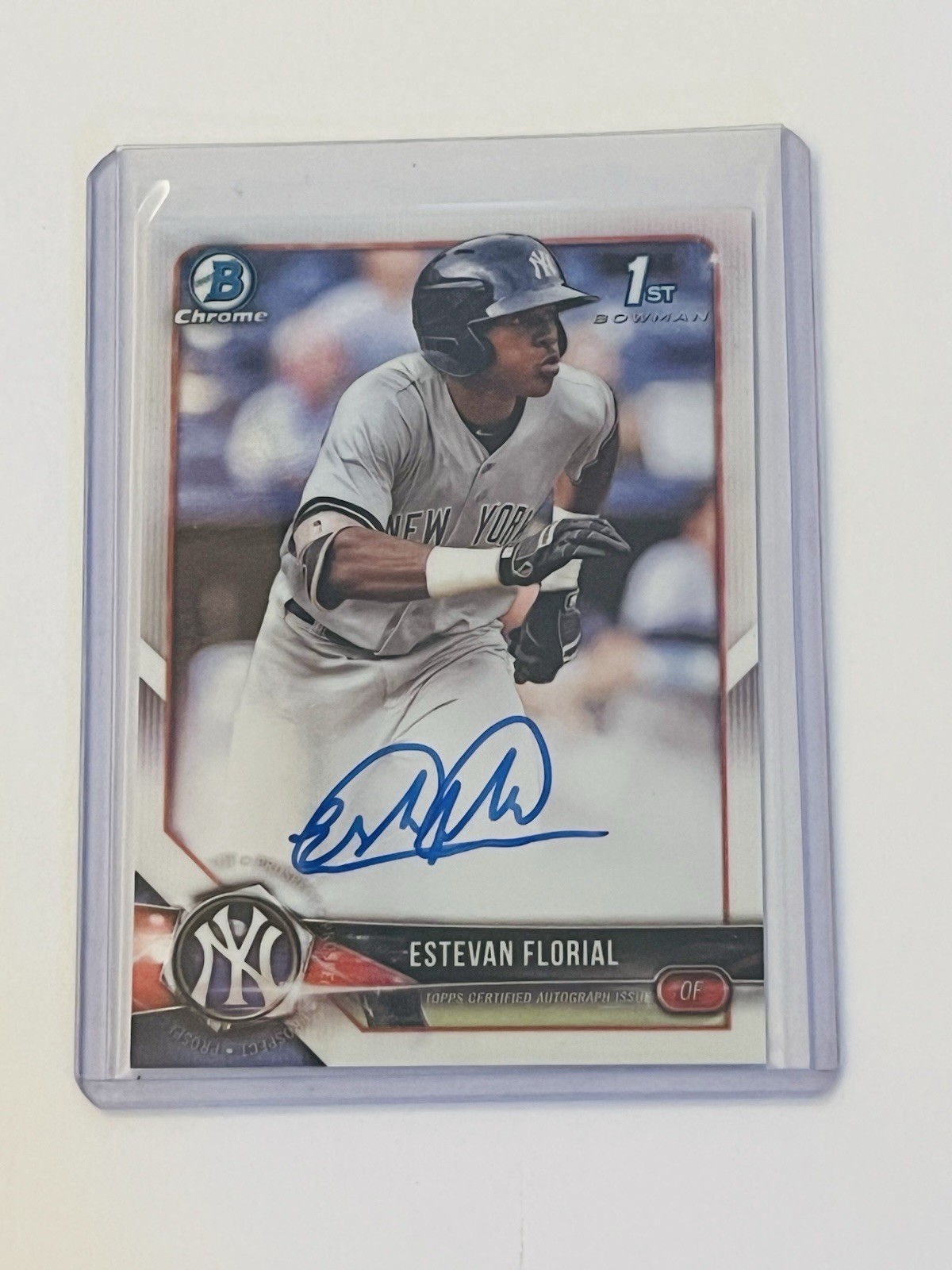 Estevan Florial 2018 Bowman Chrome 1st Prospect Auto #CPA-EF New York Yankees