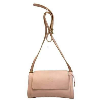 IL BISONTE Shoulder Bag PINK Leather Plain Crossbody Purse