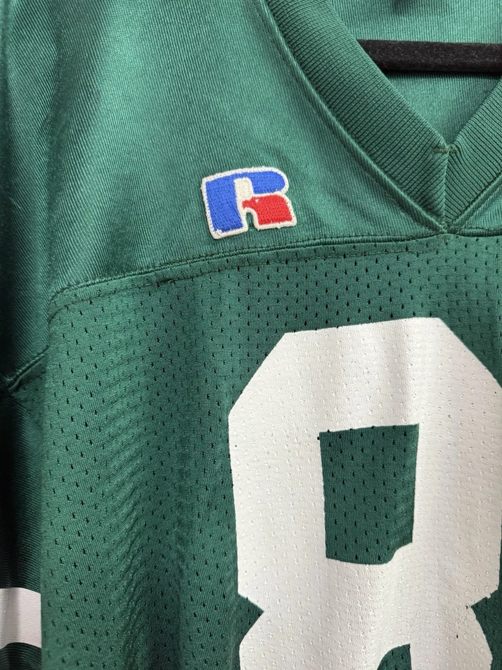 Camiseta deportiva de fútbol americano Russell vintage de los New York Jets verde/blanca #81 talla grande Foto 4 de 4