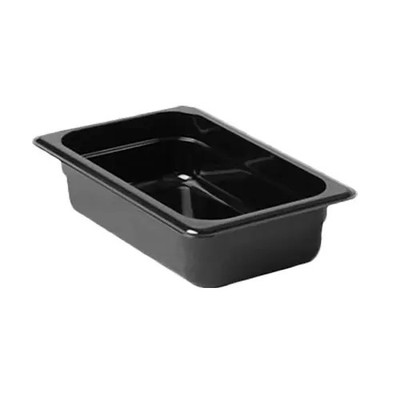Thunder Group PLPA8142BK 1/4 Size Black Food Pan - 2-1/2''D