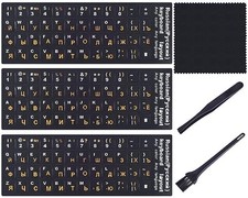 Russian Keyboard Stickers 6-in-1 , Cyrillic Keyboard Letters Replacement Stic...
