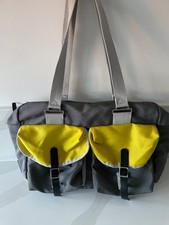 Vintage Y2K Ben Sherman Ballistic Nylon Messenger Commuter Gray/yellow Bag 