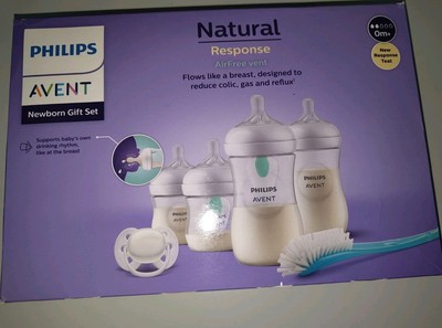 Philips Avent Babyflaschen-Set 4 Flaschen mit weichem Sauger und Flaschenbürste