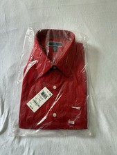 NWT Club Room Mens Dress Shirt 17 1/2 Regular Fit Tango Red XL Button Down
