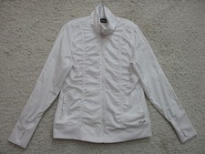 FILA Sweater Large Adult White Full Zip Pockets Running Sport Stretch Logo Women