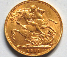 Great Britain. 1911 Sovereign.. gEF/aUNC - Near Full Lustre