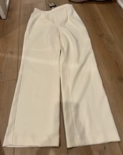 St John Women  s Cream Wide Leg Dress Pants NWT Sz 6 RRP 695