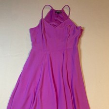 Express Dress Womens Size 0 Purple Fit & Flare Knee Length Sleeveless V-Neck
