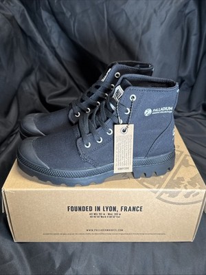 Size Men 3.5 (women 5) - Palladium Pampa Hi Organic 2 Black Canvas Boots
