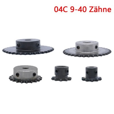 C45 Stahl Pitch 1/4'' 6.35mm 04C 9-40 Zähne Kettenrad mit Nabe Kettenräder Ritzel