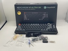Keychron V1 Ultra 8K Wireless Mechanical Keyboard, Banana Silk POM Switch- Black